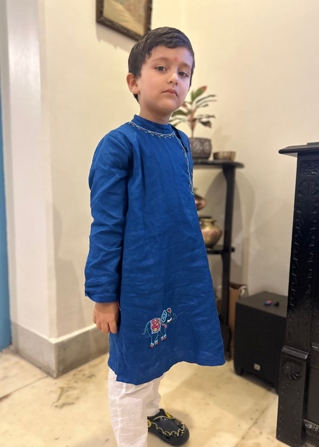Buy Embroidered Blue Kurta for Baby Boy