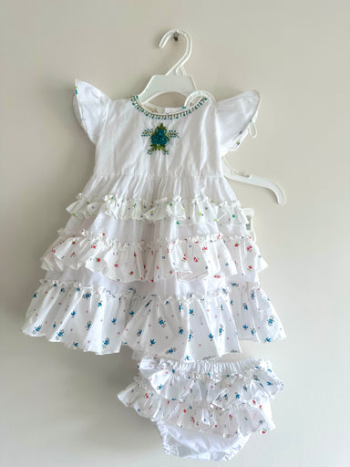 white cotton embroidered dress Sia Square Neck Embroidery White Cotton Dress main image 0