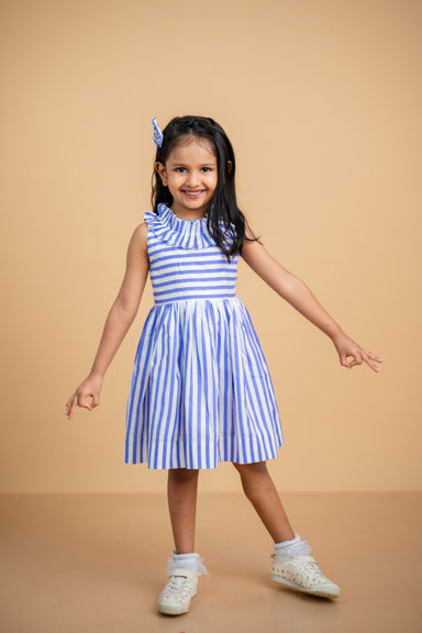 Iris Dress: Purple Cotton Striped Flared Dress for Girls– Mini Maana Iris Dress: Purple Cotton Striped Flared Dress for Girls– Mini Maana