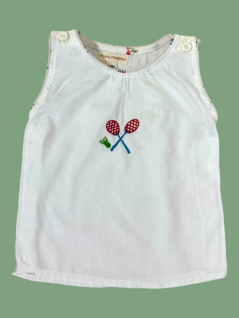 White dress style with embroidery for baby